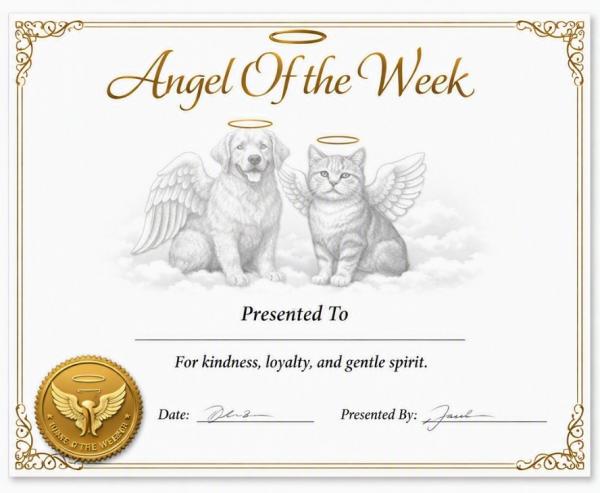 an angel of the week award